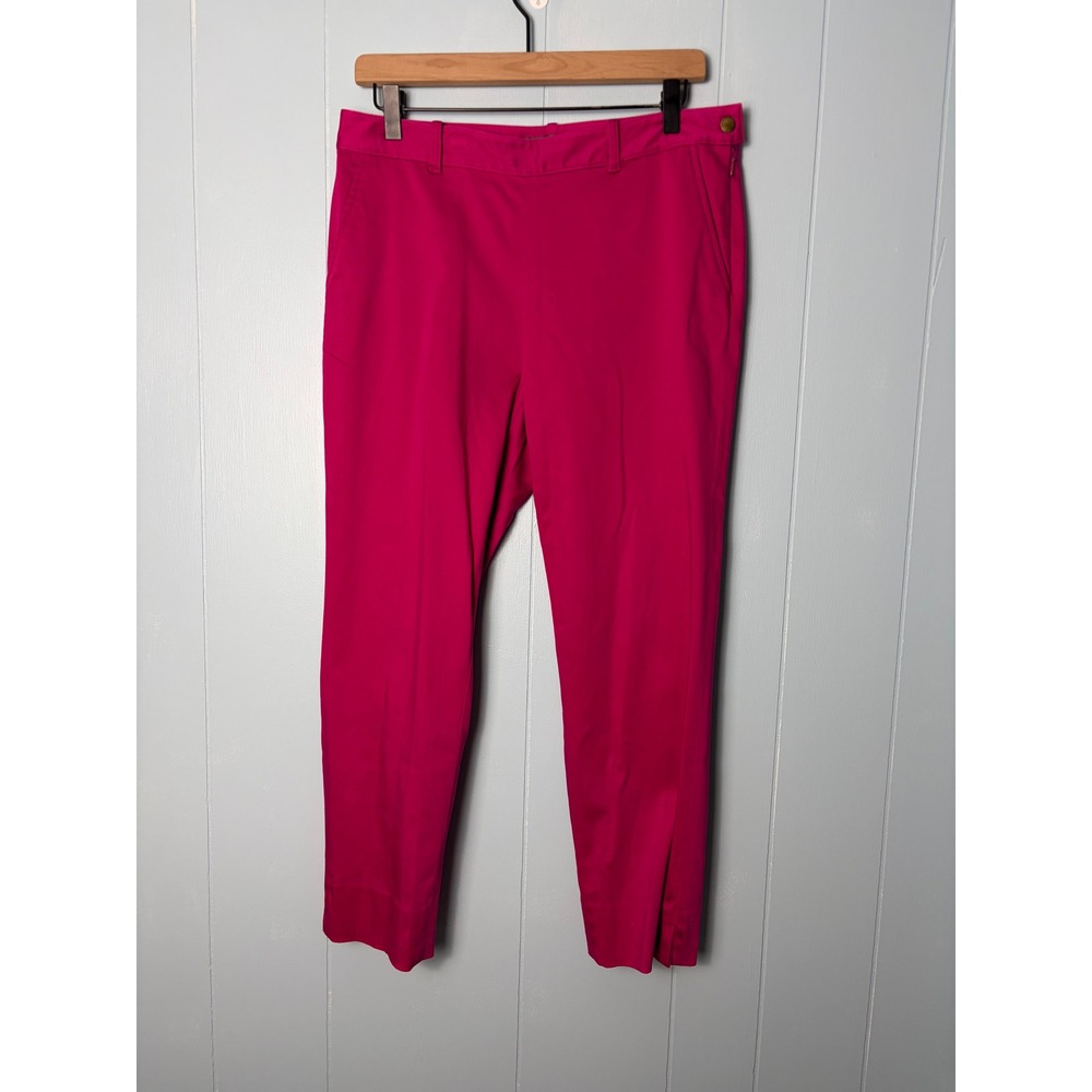 Lauren Ralph Lauren Petite Magenta Pink Ankle Pants Side Zip Trousers 10P